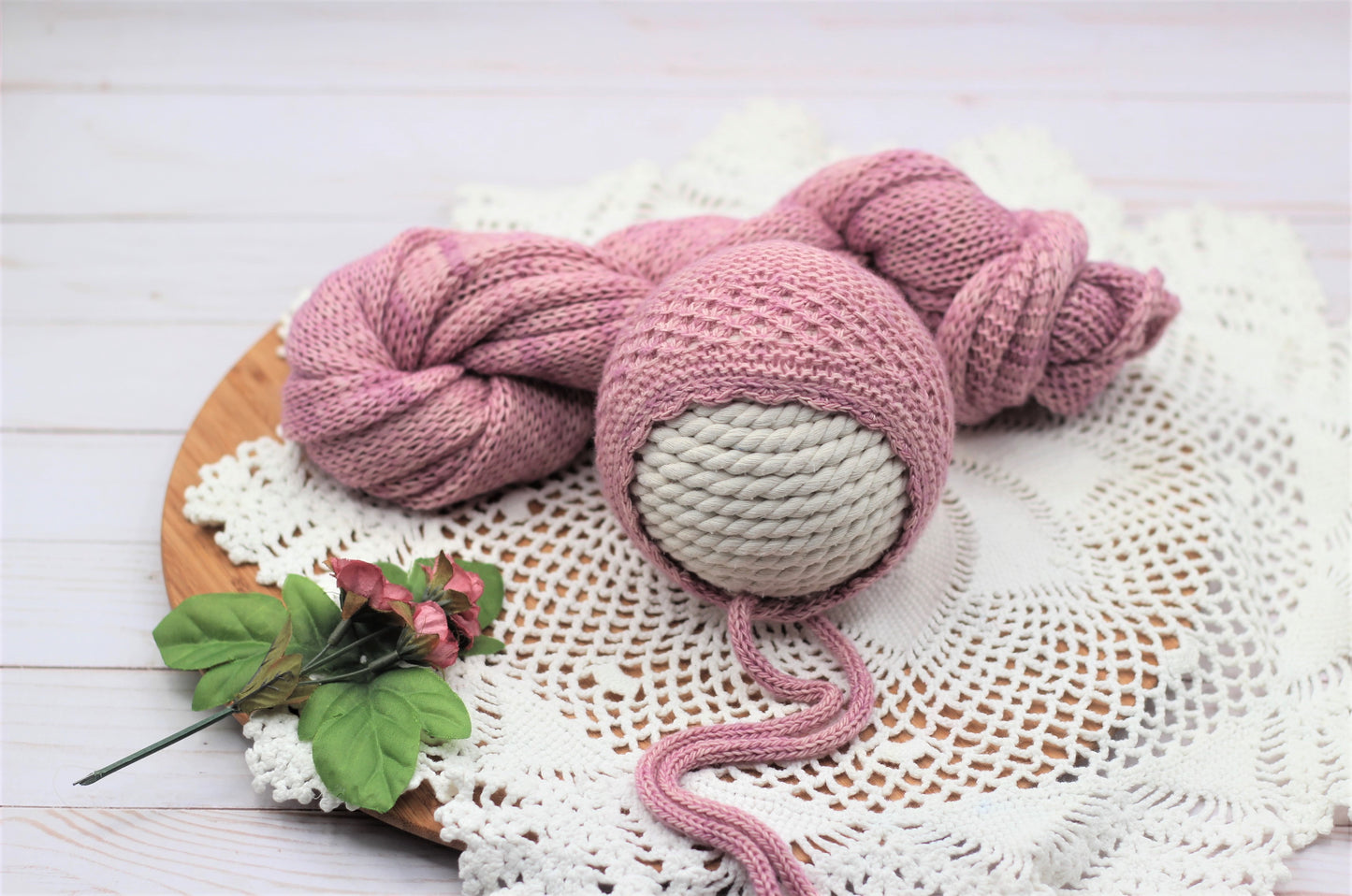 Sara Bonnet & Wrap Set - Made to Order